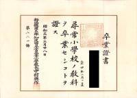 (卒業證書）静岡県浜名郡知波田尋常高等小学校など　8枚一括　-明治29年～昭和9年-（静岡県）