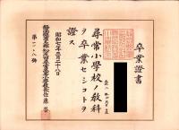 (卒業證書）静岡県浜名郡知波田尋常高等小学校など　8枚一括　-明治29年～昭和9年-（静岡県）