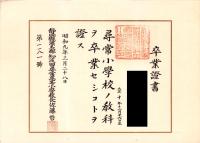 (卒業證書）静岡県浜名郡知波田尋常高等小学校など　8枚一括　-明治29年～昭和9年-（静岡県）