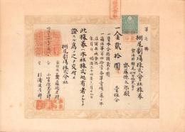 （株券）棚尾劇場株式会社株券　-金貮拾圓　壹株分-　明治34年（愛知県碧南市）