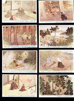 （絵葉書）箱根歴史画談　袋付8枚（神奈川県）　