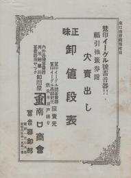 鷲印イーグル号蓄音器!福引抽籤券附大売出し　正味　卸値段表　昭和3年2月11日～昭和3年3月31日　(南口商会商報附録・奈良県)