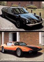 （スーパーカー大判カード）コルベット・スティングレーV8/フェラーリ365GT4/ランボルギーニ・ミウラ/マセラティ・メラク/デ・トマソ・パンテーラL/ロータス・ヨーロッパSP　6枚一括