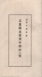 三重県立尾鷲中学校一覧　大正15年度