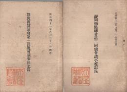 静岡県医師会第1回総会議事速記録　明治41年6月22日開会、静岡県医師会第2回総会議事速記録　明治42年5月28日開会　2部一括　