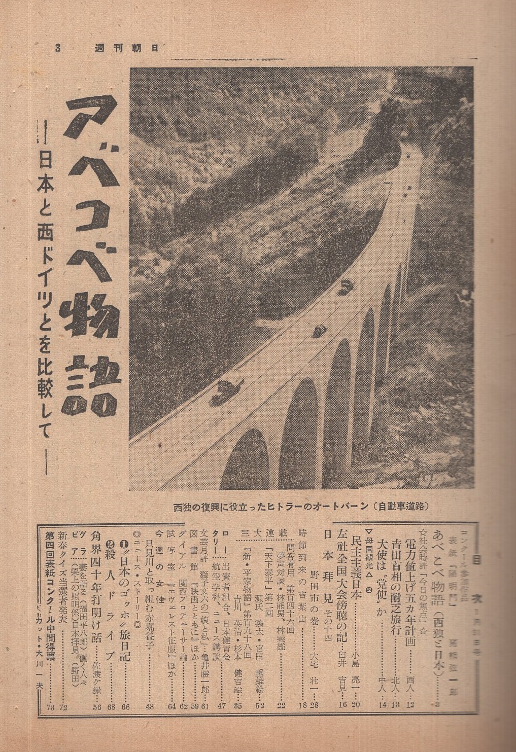 週刊朝日 昭和29年1月31日号 表紙画・猪熊弦一郎「陽明門」(〈顔