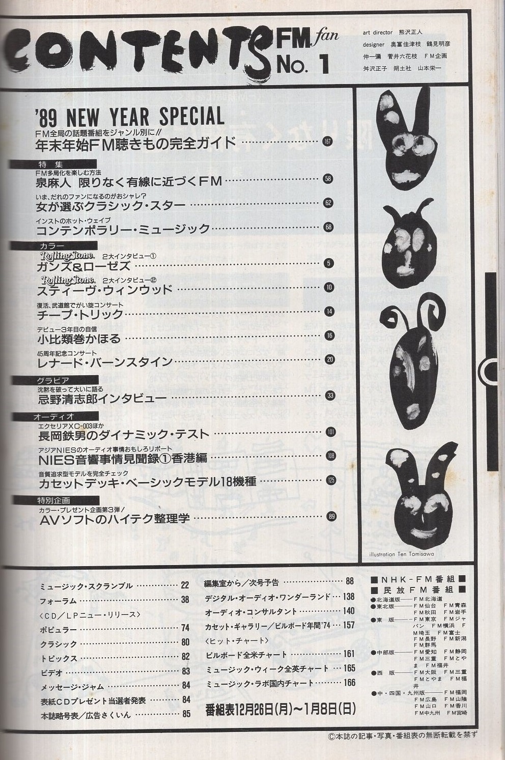 Fmfan 東版 平成1年1号 昭和63年12月26日 平成1年1月8日 Rollngstone2大インタビュー ガンズ ローゼズ スティーヴ ウィンウッド 各カラー4頁 チープ トリック カラー2頁 デビュー3年目の自信 小比類巻かほる カラー4頁 沈黙を破って大いに語る 忌野 Fmfan 東版 平成1年1号 昭和63年12月26日 平成1年1月8日 Rollngstone2大インタビュー ガンズ ローゼズ スティーヴ ウィンウッド 各カラー4頁 チープ トリック カラー2頁 デビュー3年目の自信 小比類巻かほる カラー4頁 沈黙を破って大いに語る 忌野