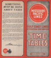 （原書）MISSOURI　PACIFIC LINES　TIMIE TABLES  Ｎｏ．20　1930年12月　（ミズーリ太平洋ライン　タイムテーブル）