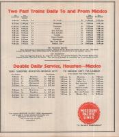 （原書）MISSOURI　PACIFIC LINES　TIMIE TABLES  Ｎｏ．20　1930年12月　（ミズーリ太平洋ライン　タイムテーブル）