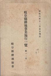 岐阜縣耕地事業施行一覧　第12次　昭和6年12月末日現在　（岐阜縣耕地協會）