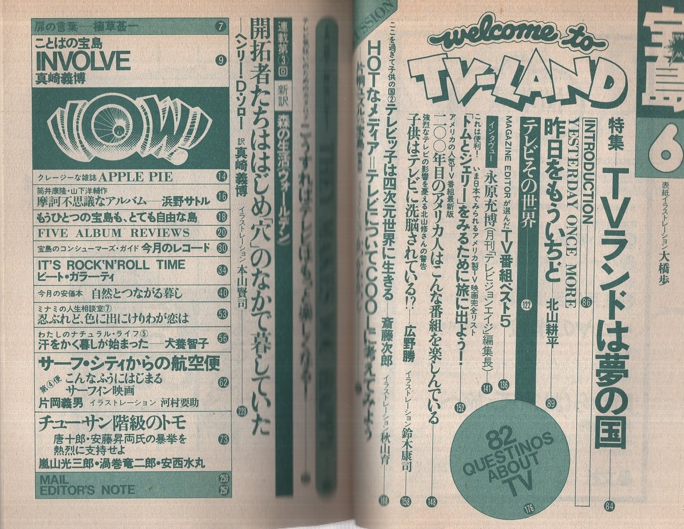 宝島 30号 昭和51年6月号 表紙画 大橋歩 特集 Tvランドは夢の国 片桐ユズルvs編集部 Hotなメディア テレビについてcoolに考えてみよう 13頁 片岡義男 北山耕平 植草甚一 真崎義博 斎藤次郎 広野勝 浜野サトル 伊東古本店 古本 中古本 古書籍の