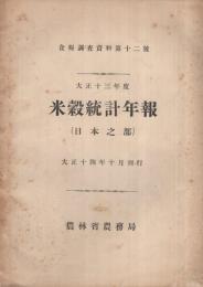 大正13年度　米穀統計年報　日本之部　大正14年10月食糧調査資料12号　（農林省農務局）