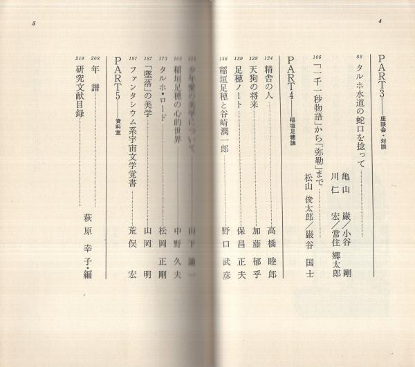 稲垣 足穂の世界 富永踏 成松久夫 澁澤龍彦 梁雅子 萩原幸子 平木国夫 草下英明 松村実 白石かずこ 白川正芳 山下諭一 中野久夫 松岡正剛 山岡明 荒俣宏 亀山巌 川仁宏 松山俊太郎 小谷剛 常住郷 太郎 巌谷国士 金親清 衣巻省三 木ノ内洋二 今官一 稲垣 足穂の世界 富永踏 成松久夫 澁澤龍彦 梁雅子 萩原幸子 平木国夫 草下英明 松村実 白石かずこ 白川正芳 山下諭一 中野久夫 松岡正剛 山岡明 荒俣宏 亀山巌 川仁宏 松山俊太郎 小谷剛 常住郷 太郎 巌谷国士 金親清 衣巻省三 木ノ内洋二 今官一