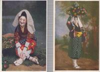 （絵葉書）　大原女　原色写真版　袋付10枚　（京都）
