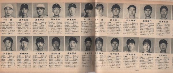 昭和42年 上毛新聞・プロ野球選手一覧　新聞紙二面　【昭和ノスタルジー　美品】。 昭和42年 上毛新聞・プロ野球選手一覧 新聞紙二面 【昭和