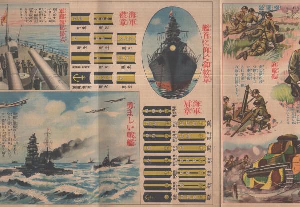 陸海空軍大画報 せうがく三年生昭和13年3月号附録(〈軍旗〉〈掃海具