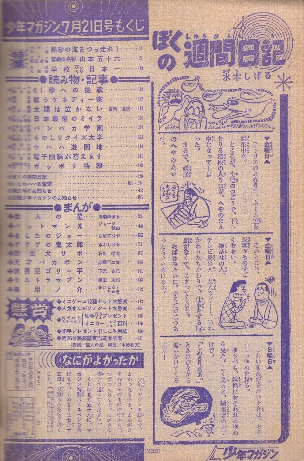 週刊少年マガジン 昭和43年30号 昭和43年7月21日号 表紙画