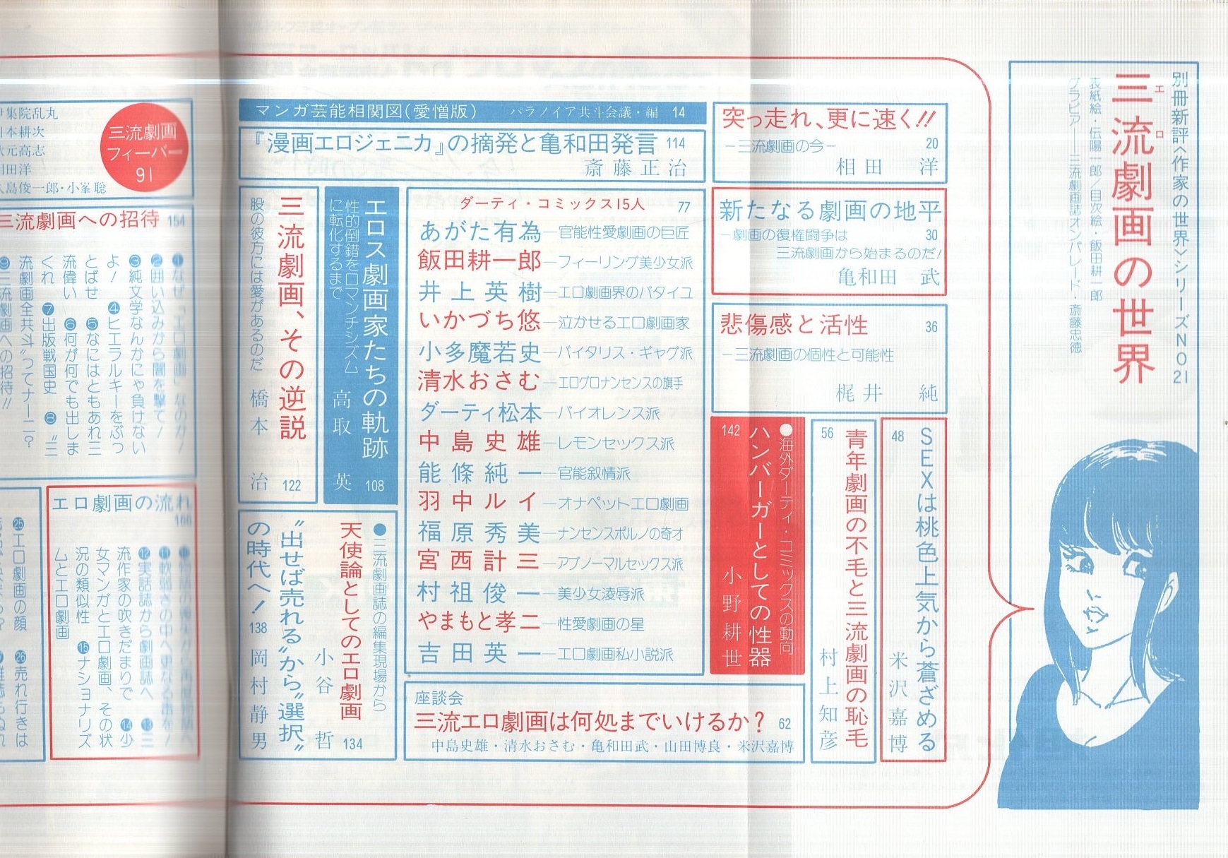 三流劇画の世界 〈全特集〉 別冊新評(相田洋、亀和田武、梶井純、米沢 