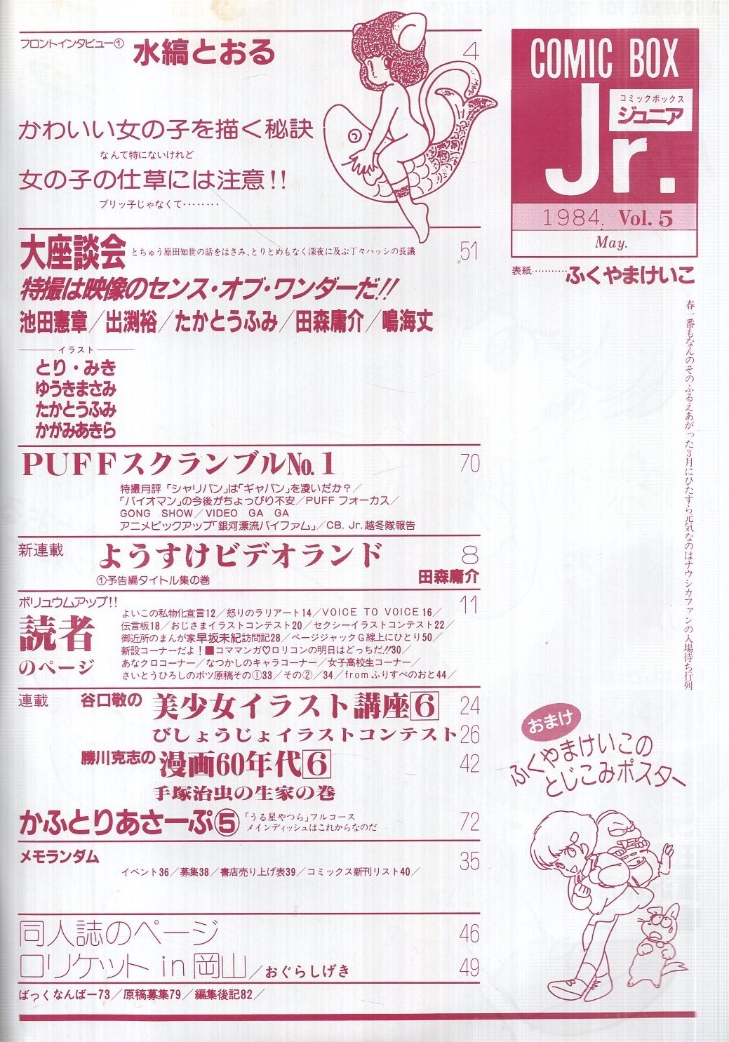 コミックボックスジュニア 5号 昭和59年5月号 表紙・ふくやま