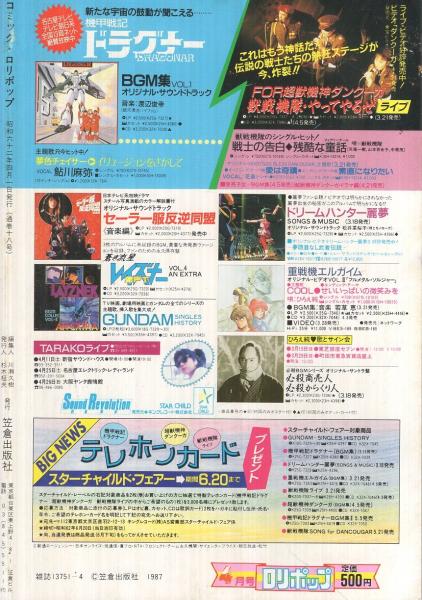 月刊ロリポップ 18号 昭和62年4月号 表紙画・毛羽毛現(〈特集・第2回