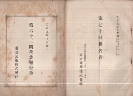 東京瓦斯株式会社　営業報告書・株主名簿　大正5年～昭和10年　不揃36冊