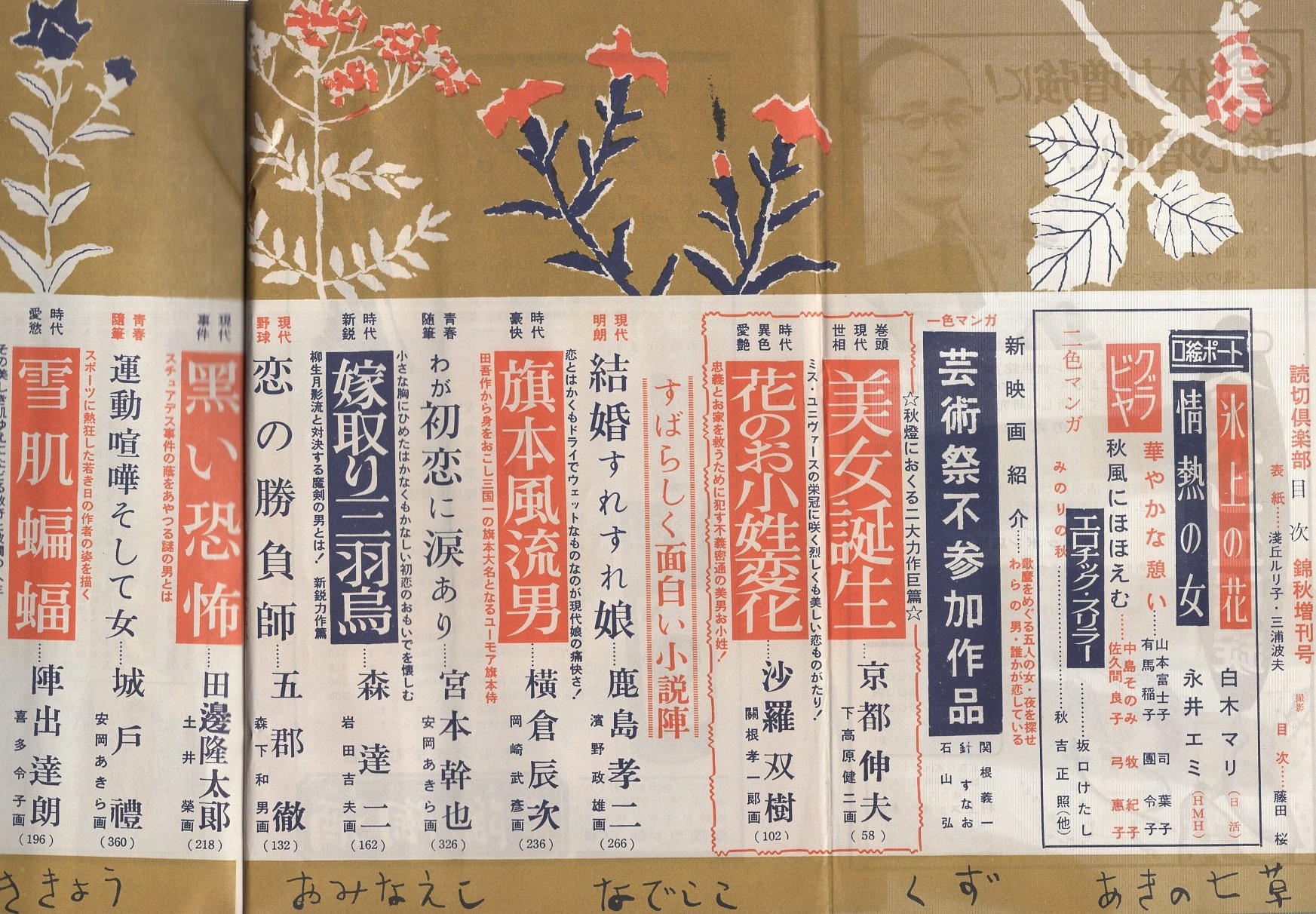 増刊読切倶楽部 昭和34年11月号 表紙モデル・浅丘ルリ子(〈白木