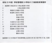 昭和33年度　尾張地区小学校　学校管理案　（愛知県・海部郡の12校の合本）　