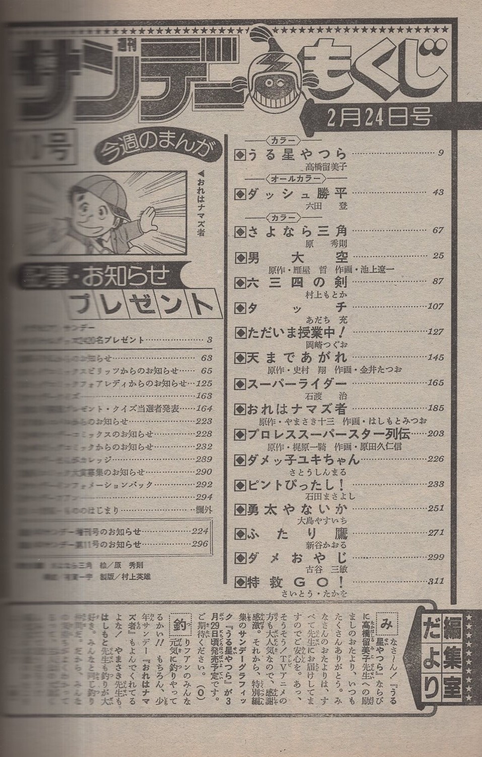 少年サンデー1982年　1〜10号　昭和57年　どっきりドクター最終回 少年サンデー1982年 1〜10号 昭和57年 どっきりドクター最終回