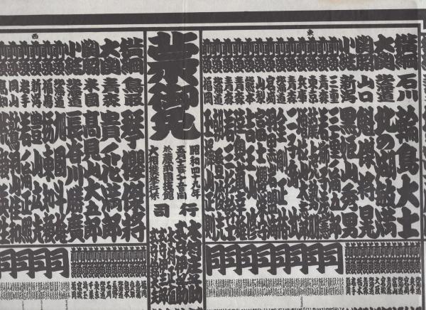 大相撲 板番付 蔵前国技館 昭和42年 五月 夏場所 横綱 大鵬 大関 北の富士