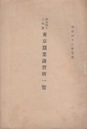 明治43年度　東京蚕業講習所一覧　-明治43年5月-