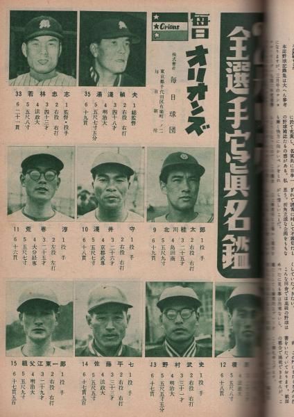 ベースボール・マガジン 昭和26年5月号 表紙モデル・千葉茂(巨人