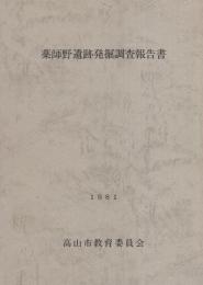 薬師野遺跡発掘調査報告書（岐阜県高山市）