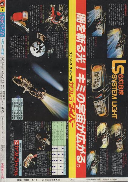 週刊少年ジャンプ 昭和57年7号 昭和57年2月1日号 連載 秋本治 江口寿史 車田正美 鳥山明 平松伸二 新沢基栄 宮下あきら 高橋陽一 富沢ジュン 前川k三 ゆでたまご 北条司 こせきこうじ ちば拓 高橋よしひろ 小谷憲一 伊東古本店 古本 中古本 古