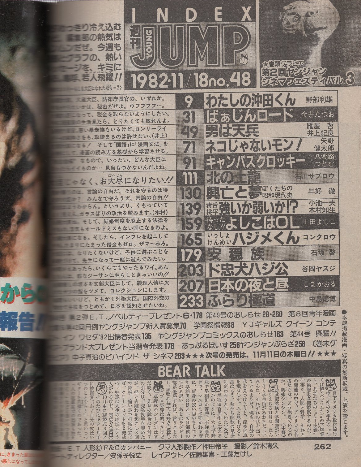 週刊ヤングジャンプ 昭和57年48号 昭和57年11月18日号(〈第2回