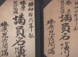 榛原毘沙聞講　講員名簿　-昭和16年、昭和17年-　2冊一括（奈良県）