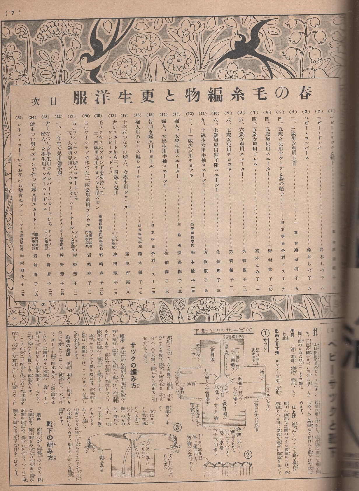 春の毛糸編物と更生洋服 -婦人倶楽部昭和15年3月号附録-(渡辺