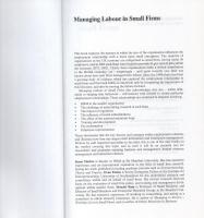 (原書)Managing Labour in Small Firms　-Routledge Studies in Entrepreneurship and Small Business-(中小企業の労働力の管理)