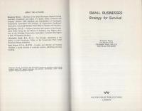 (原書)Small Businesses -Strategy for Survival-（中小企業の生残り戦略）