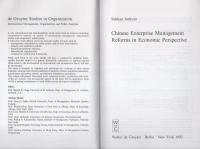（原書）Chinese Enterprise Management（中国の企業経営）