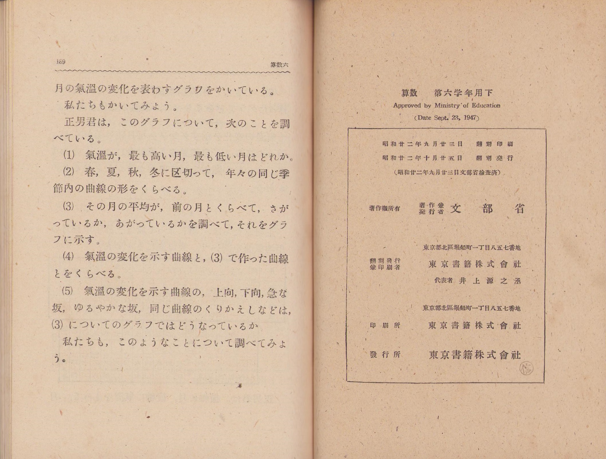 教科書）算数 -第6学年用 下- / 伊東古本店 / 古本、中古本、古