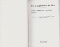 （原書）The Government of Risk -Understanding Risk Regulation Regimes-（リスクの政府　-リスク規制政権の理解-）