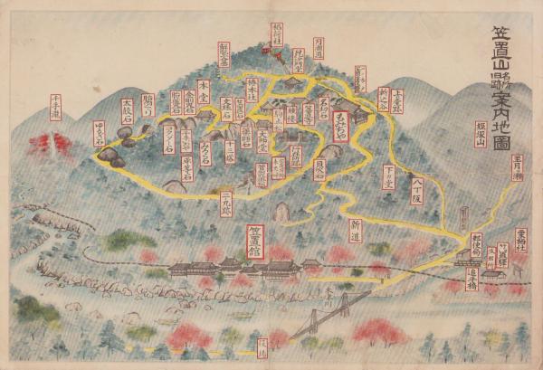 鳥瞰図）笠置山名所旧跡案内地図（奈良県） / 伊東古本店 / 古本