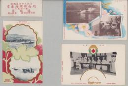 （絵葉書）明治37年戦役紀念郵便絵葉書　第2回　全3枚揃