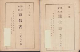 学校家庭　通信表　-大正12年・13年度- 2部一括（仙台市東六番丁尋常小学校）