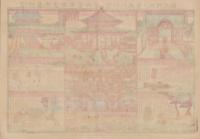 (一枚刷）信州善光寺御本堂御開帳行列建築二王門之図(長野県）