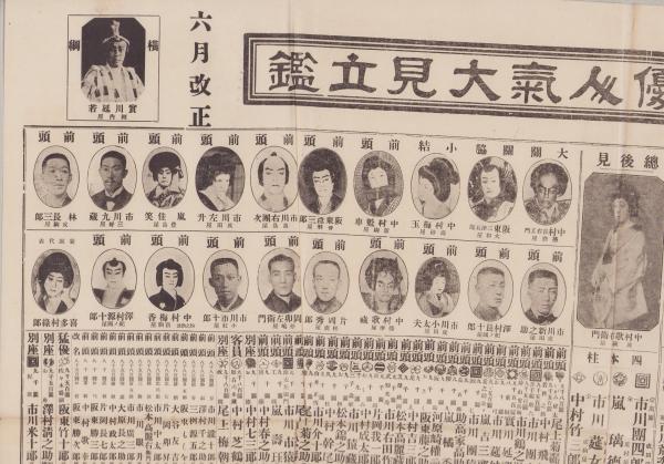 一枚刷）全国新旧俳優人気大見立鑑 -昭和11年6月改正-(〈横綱 市