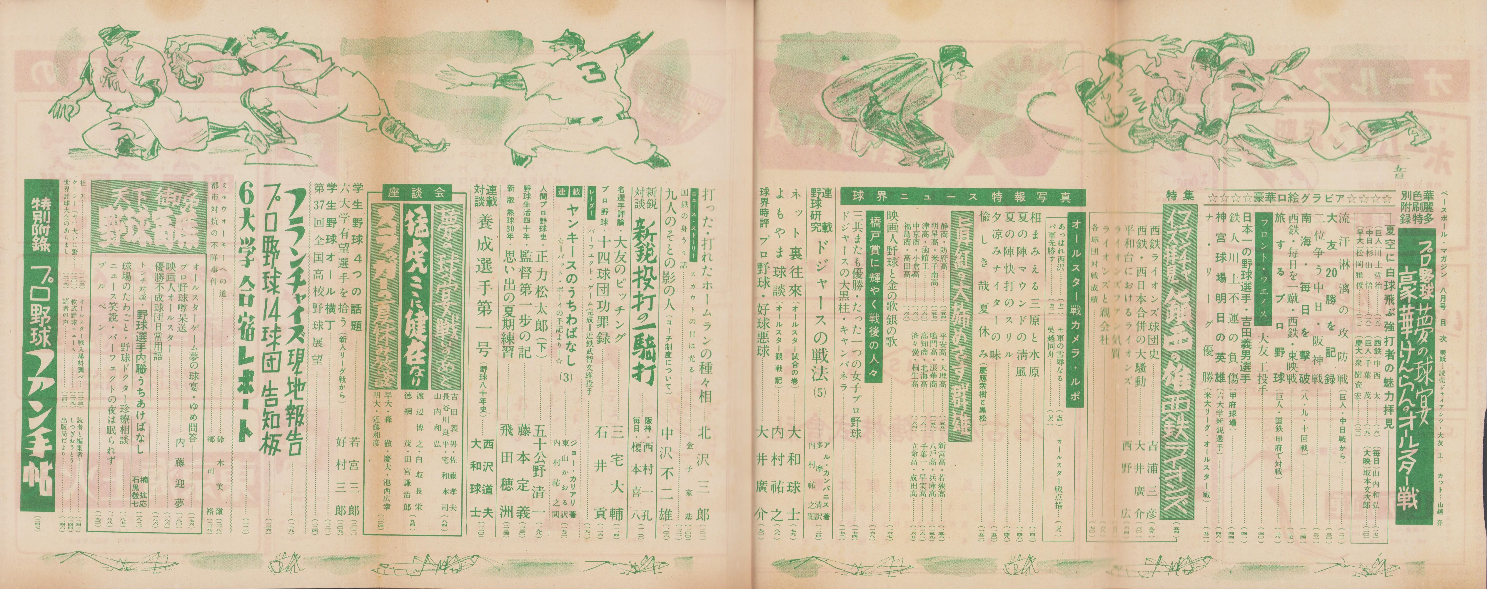 ベースボール・マガジン 昭和30年8月号 表紙モデル・大友工（読売