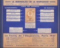 （チラシ　エスペラント・仏語）INTERNACIA EKSPOZICIO PARIS 1937（パリ国際博覧会）