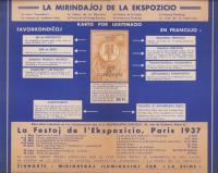 （チラシ　エスペラント・仏語）INTERNACIA EKSPOZICIO PARIS 1937（パリ国際博覧会）