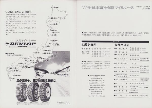 富士ロングディスタンスシリーズ 公式プログラム '77～'79 不揃6